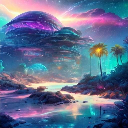 Dramatic Starry Expanse Concept Art in 8K