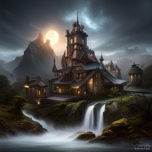 Winged Werewolf with Snake Tail: Fantasy Concept Art