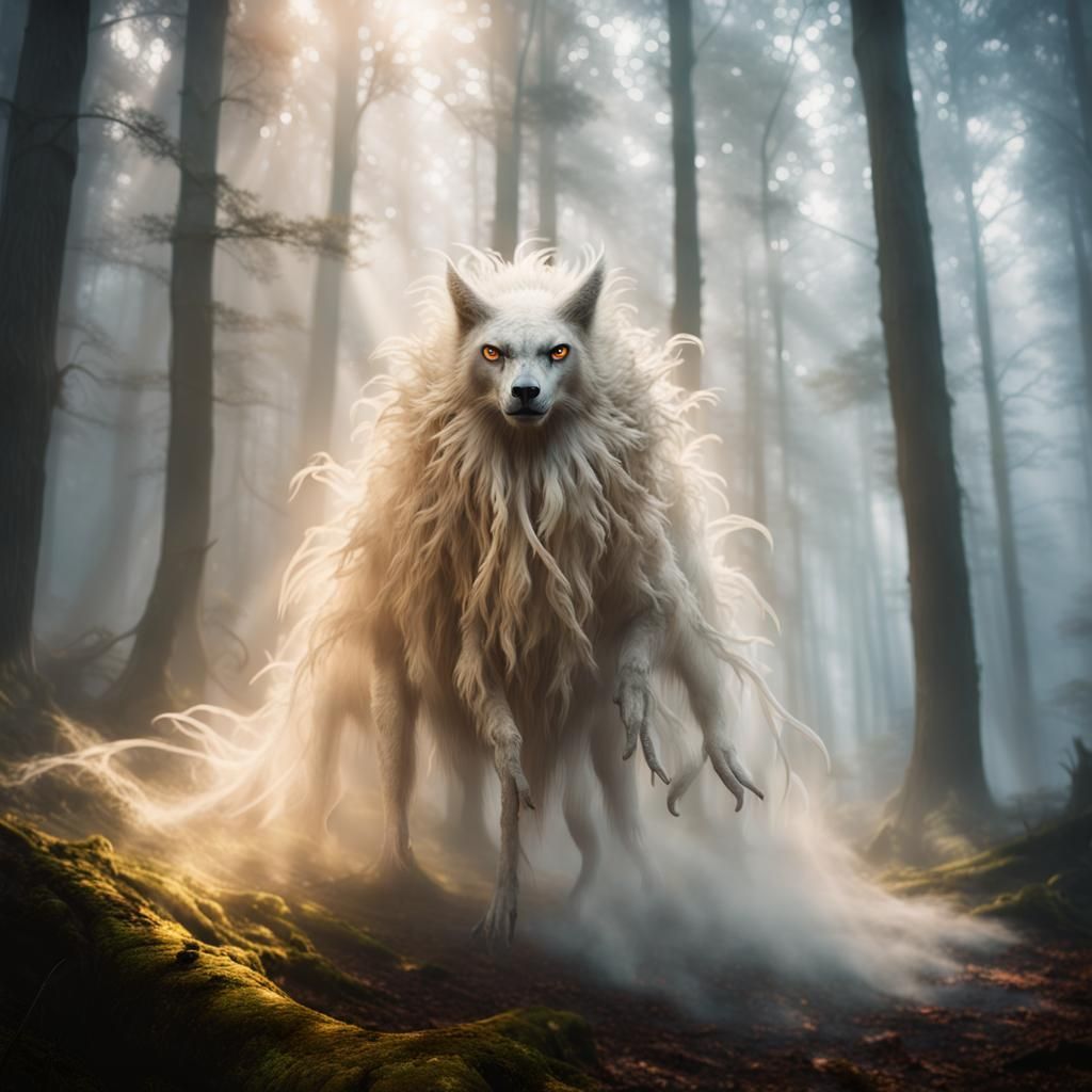 Ethereal Animal Spectre in Mystical Forest