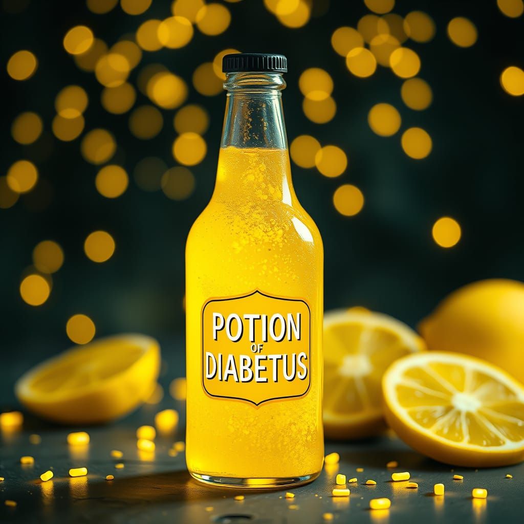 Potion of Diabetus in Synthwave Style