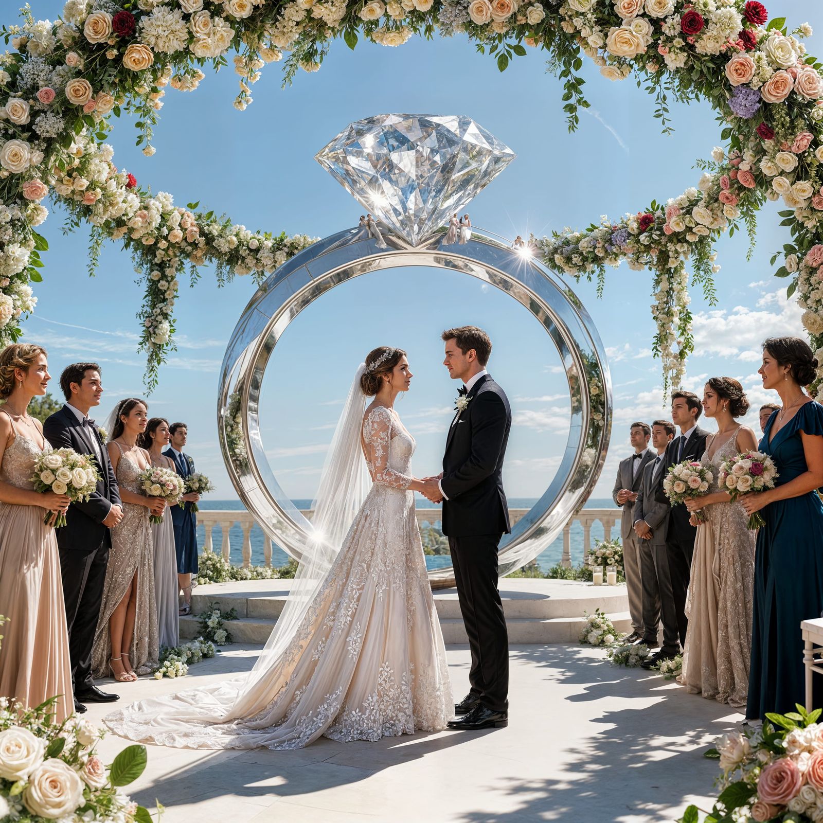 Couple Marries Before Giant Diamond Ring