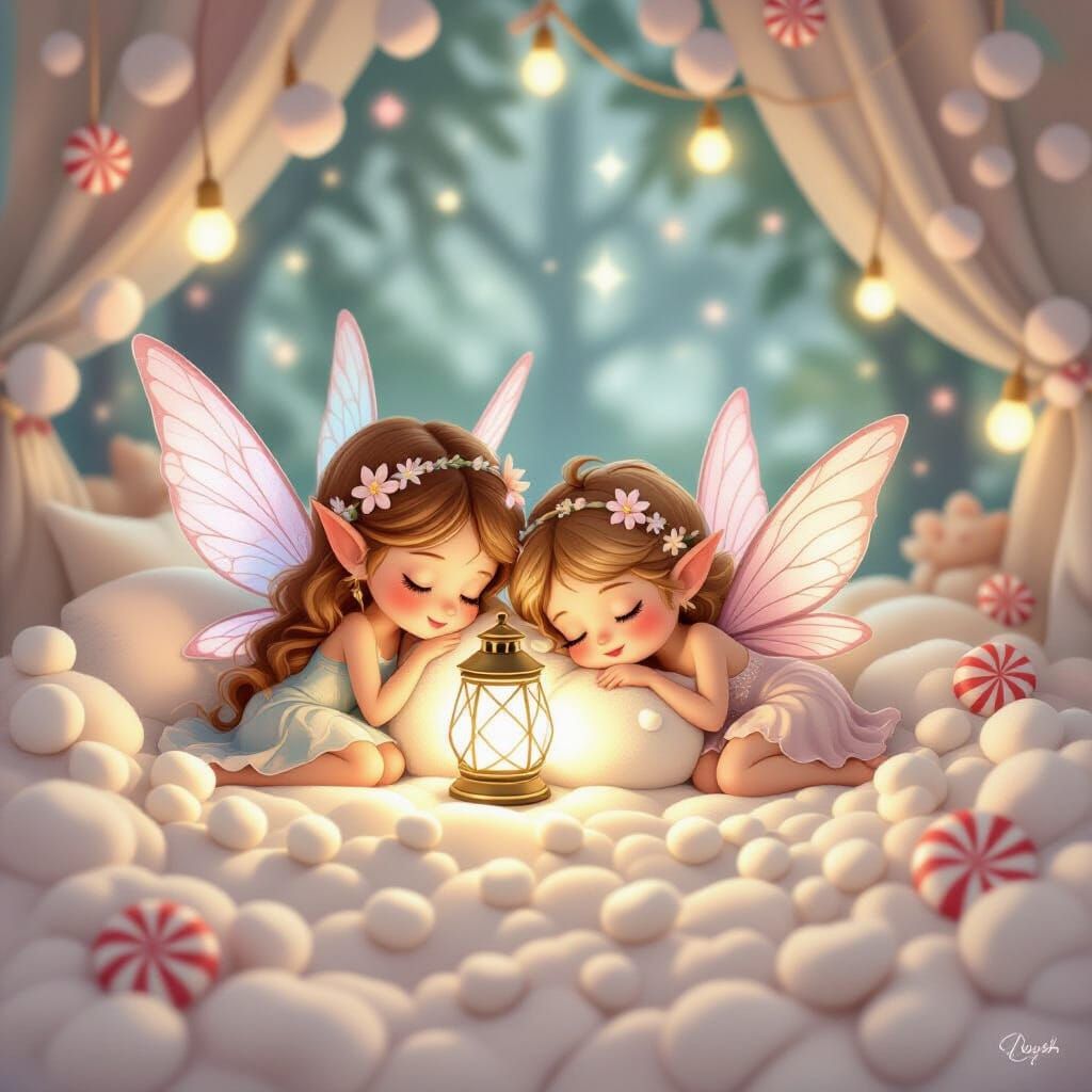 Dreamy Marshmallow Slumbergrove with Fairies and Stardust La...