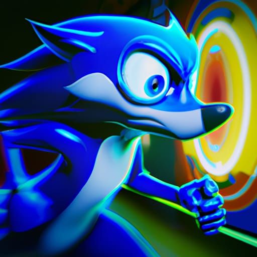 Sonic the Hedgehog: Pixar-Style 3D Render