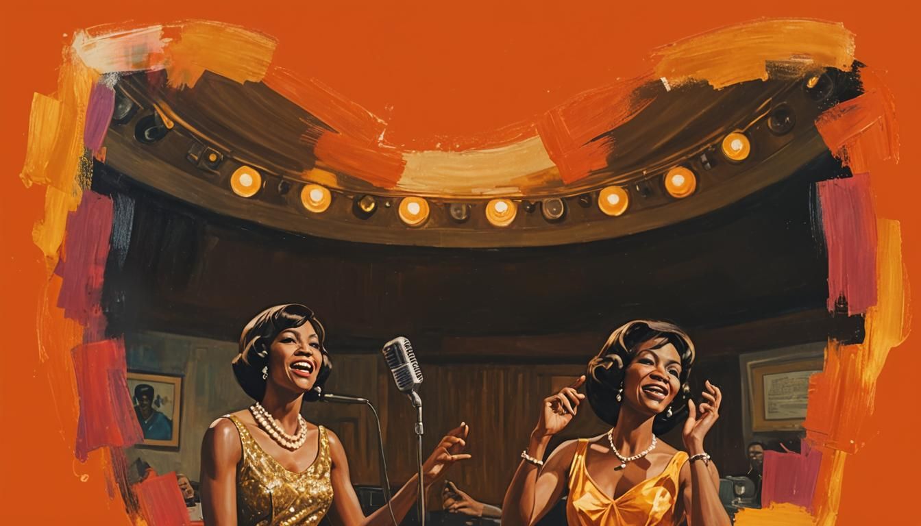 Motown Singer in Recording Studio: Oil Painting