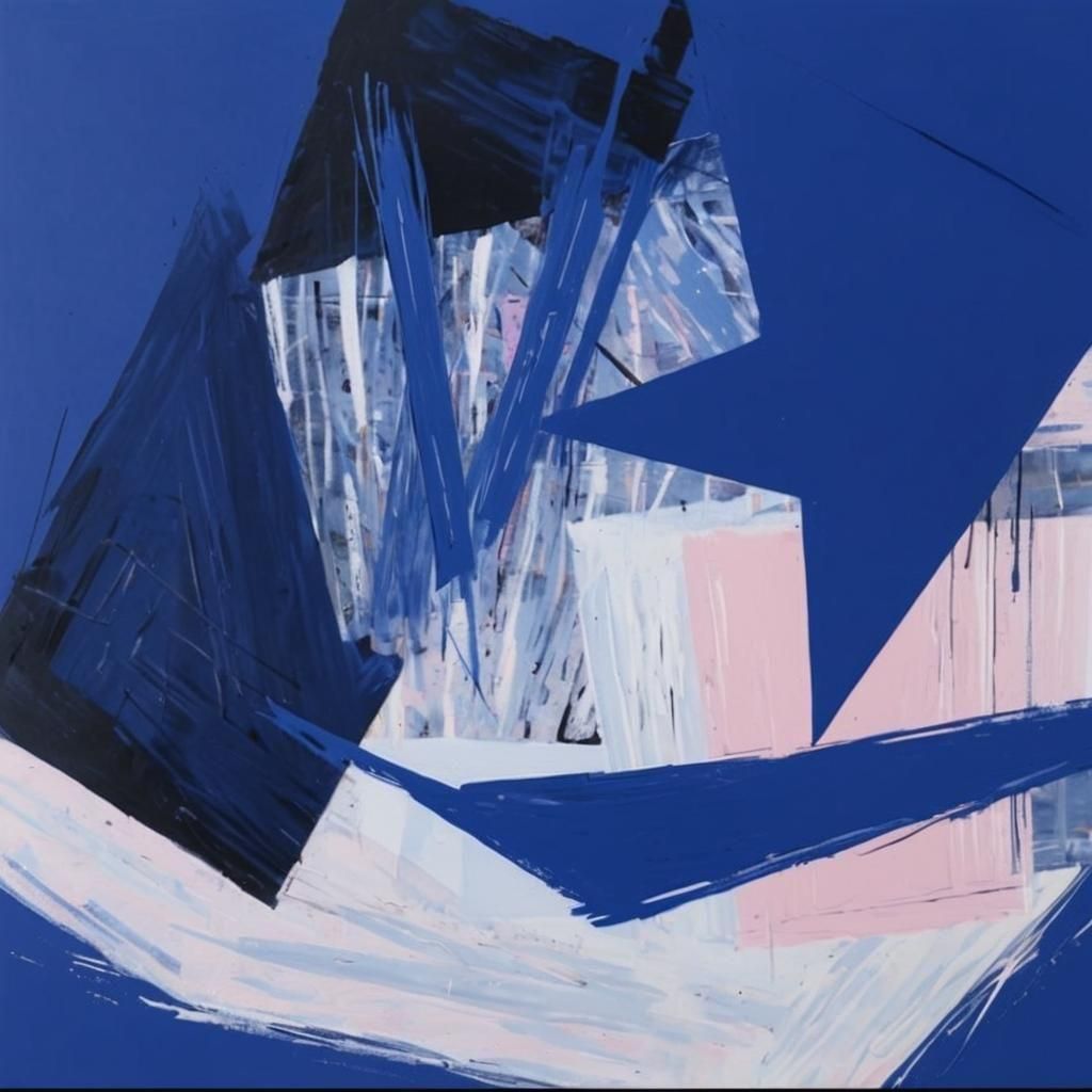 Abstract Color Block Collage With Geometric Shapes