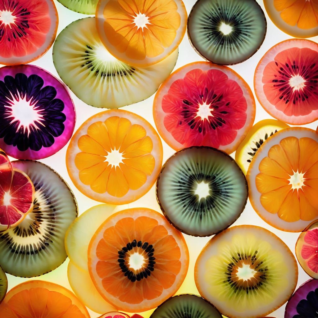 Ethereal Fruit Ring Patterns in Vibrant Colors