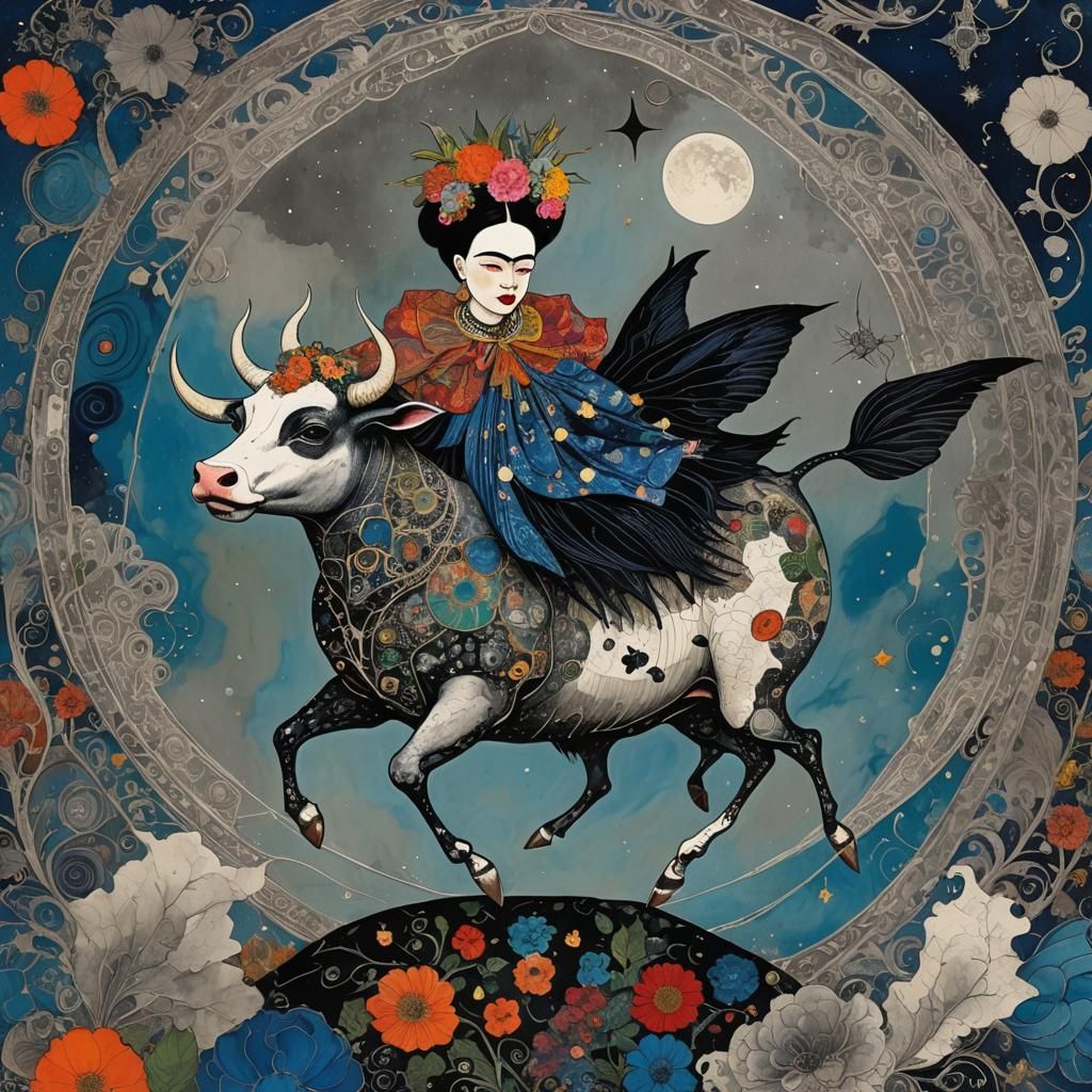 Surreal Marbled Gourd with Ornate Filigree