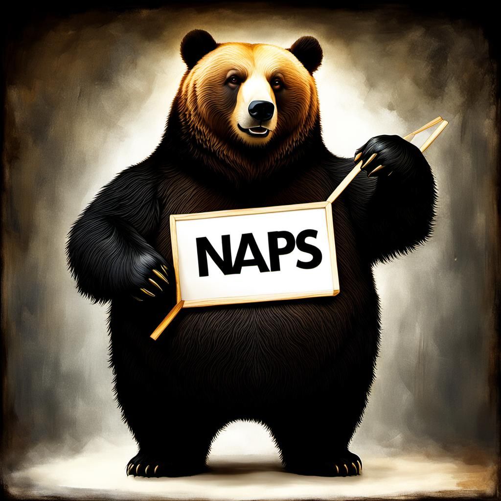 Obese Bear Offers Free Naps in Surreal Style