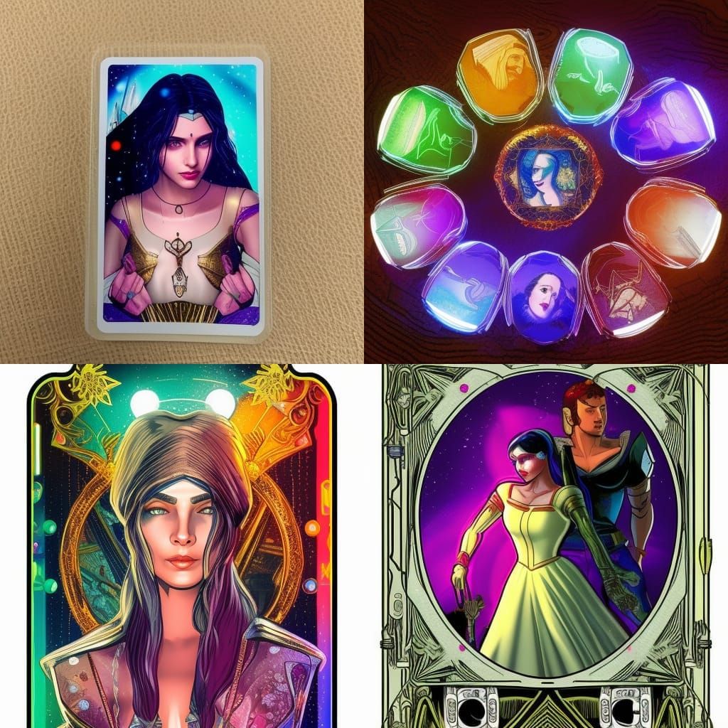 Cyberpunk Fortune Teller with Tarot Cards