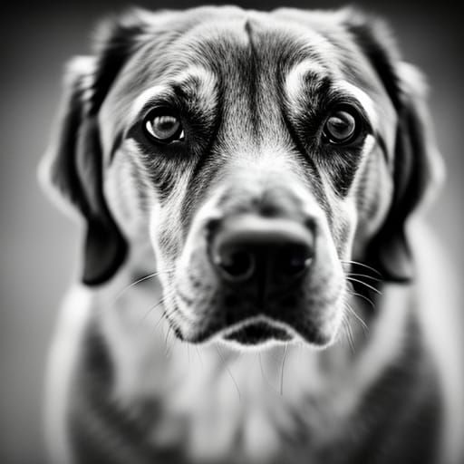 Dramatic Dog Portrait in Ambient Light