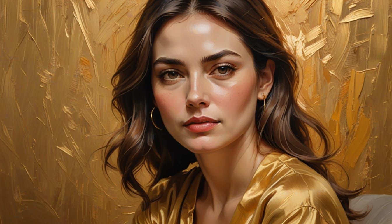 Elegant Woman in Oil Painting