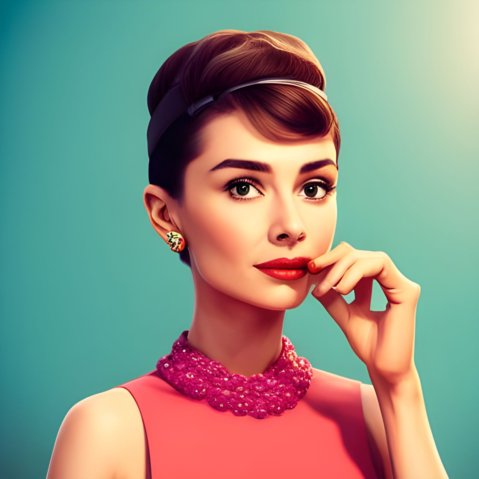 Audrey Hepburn as 3D Digital Art