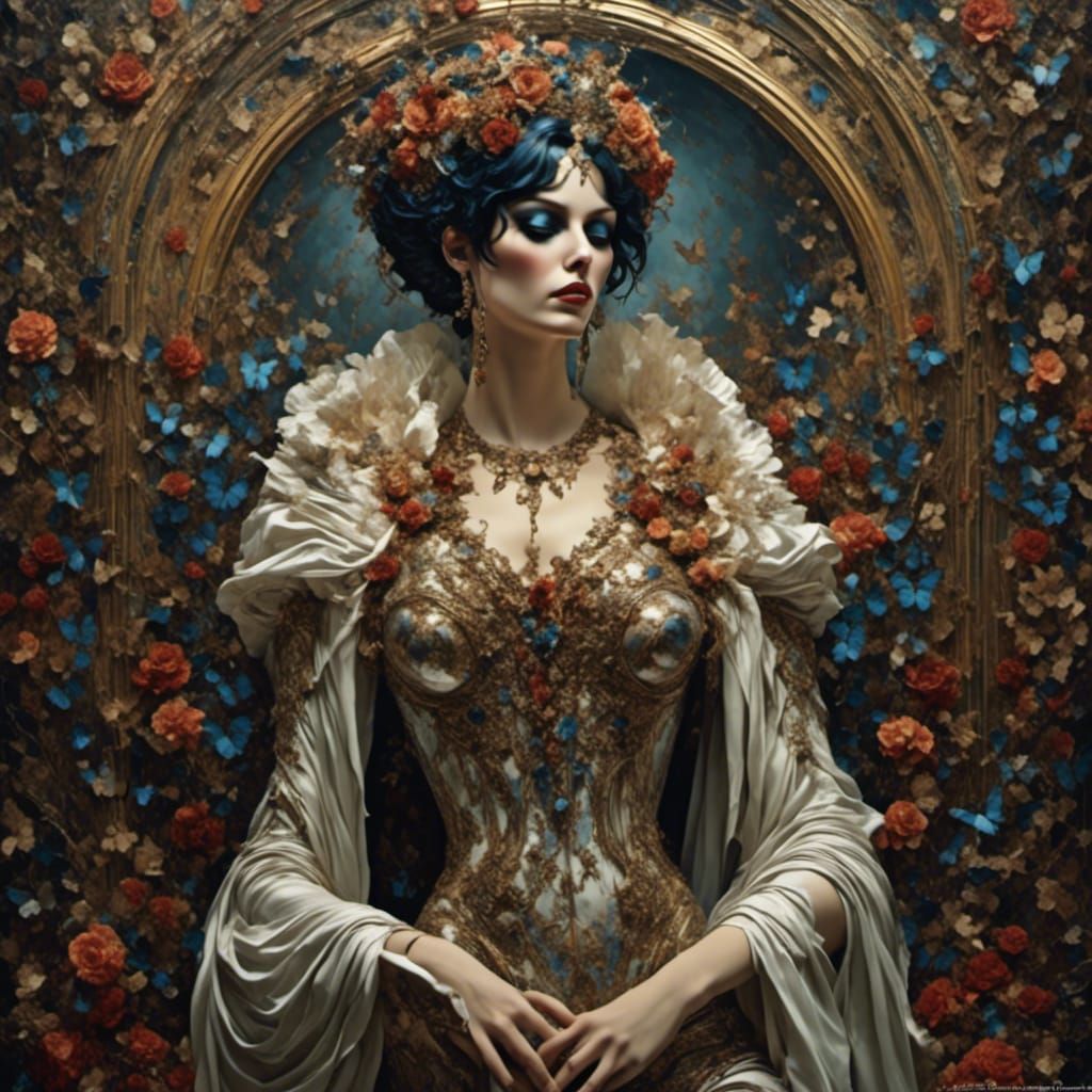 Gothic Emo Venus: Detailed Matte Painting