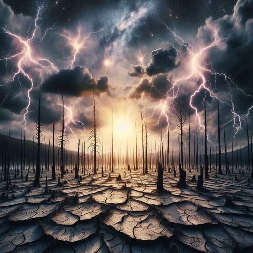 Epic Thunderstorm Battlefield in Dark Fantasy Style