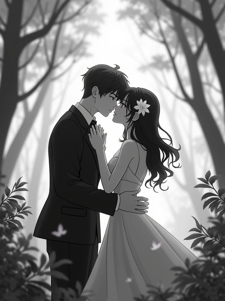 Love's Gentle Moment in 3D Anime Art