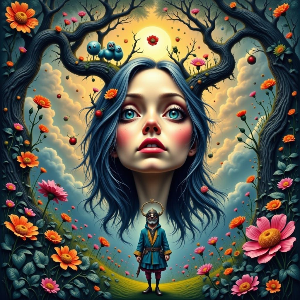 Surreal Whimsical Creatures in a Dreamlike Purple Haze