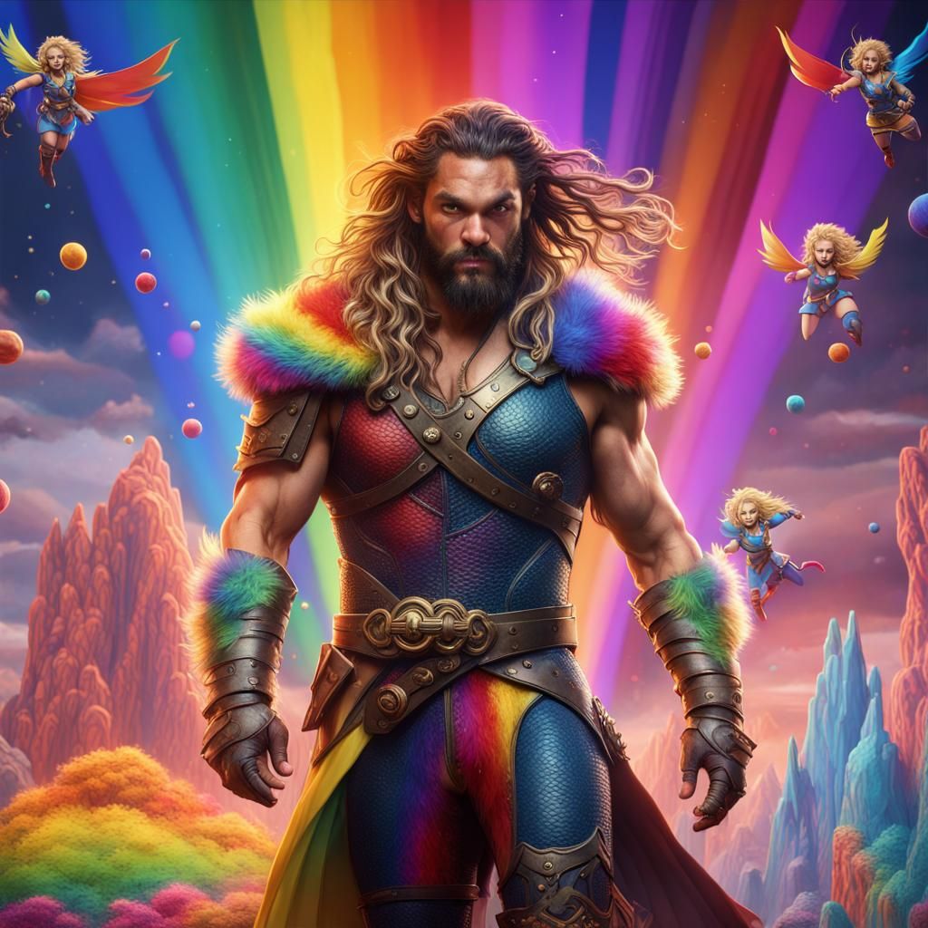 Jason Momoa as Rainbow Brite: Fantasy Art