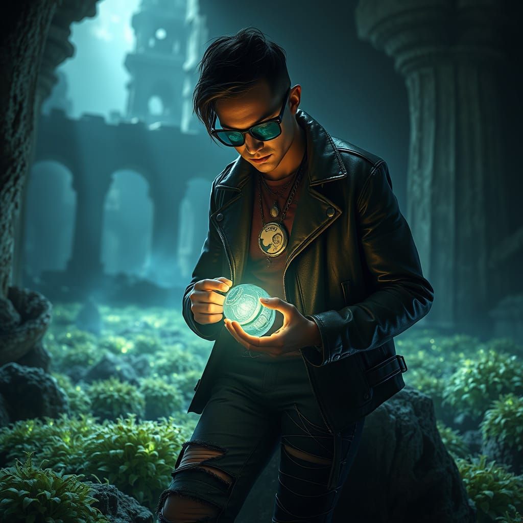 Cyberpunk Archaeologist Unearths Radiant Artifact