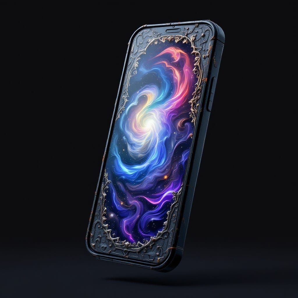 Matte-Painted iPhone with Swirling Fantasy Patterns