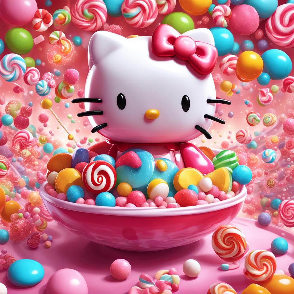 Hello Kitty Baby in Candy Art Style