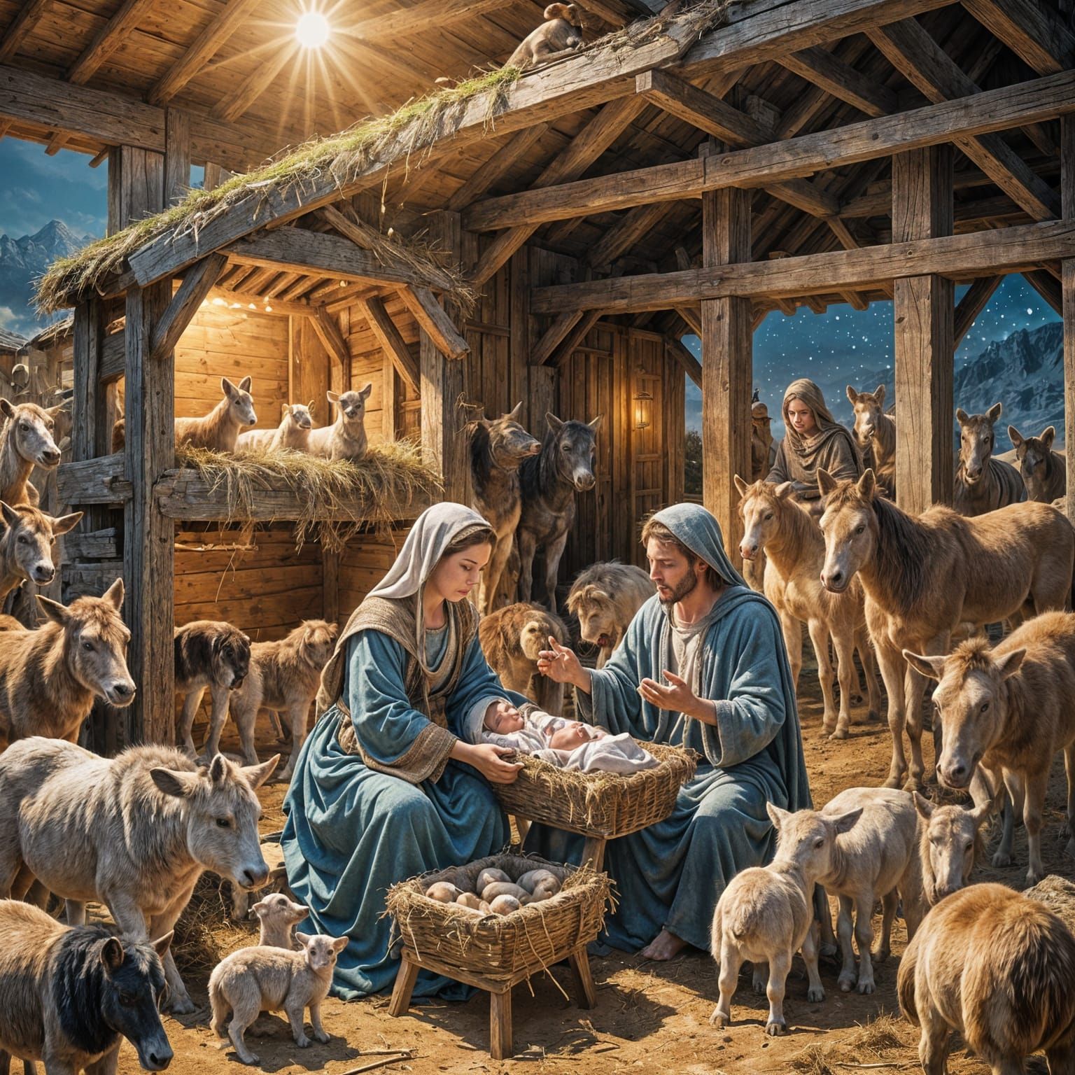 Detailed Matte Painting of Nativity Scene