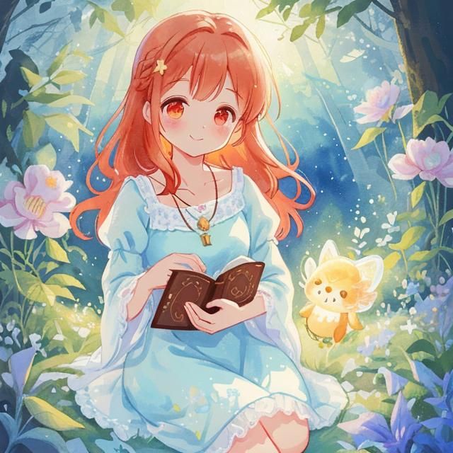 Dreamy Watercolor Woman in Arte Povera Style