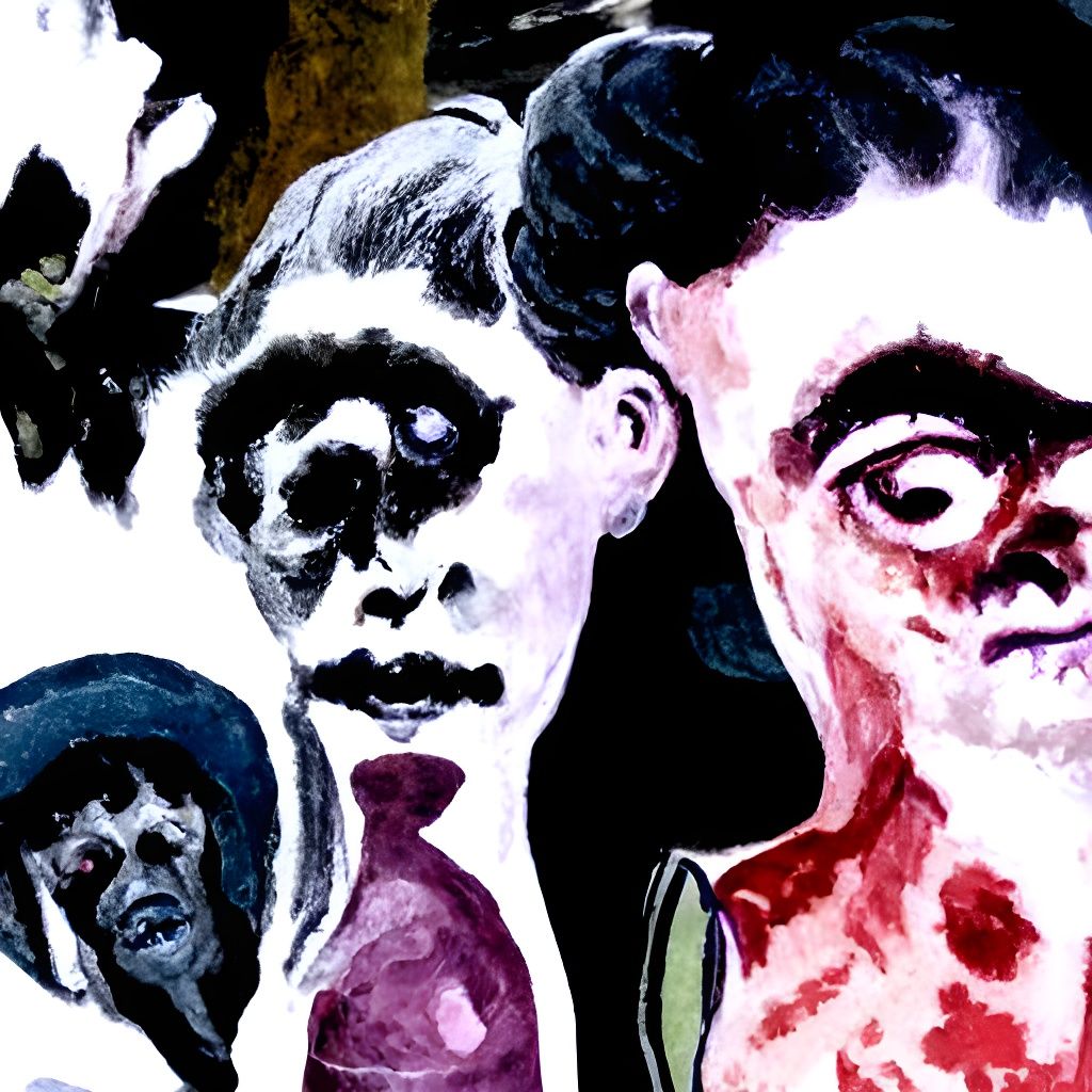 Fauvist Horror Painting: Incredibly Strange Zombie Creatures