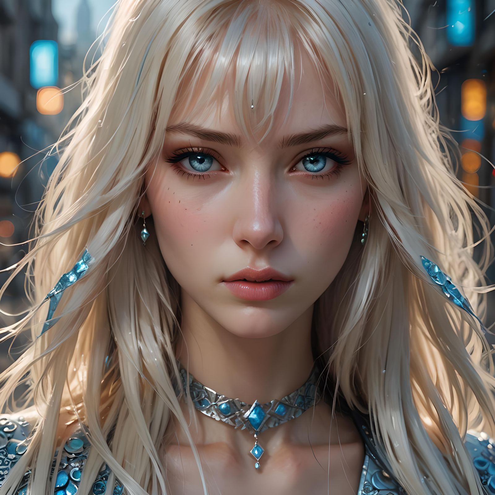 Detailed Portrait of a Beautiful Blonde Model