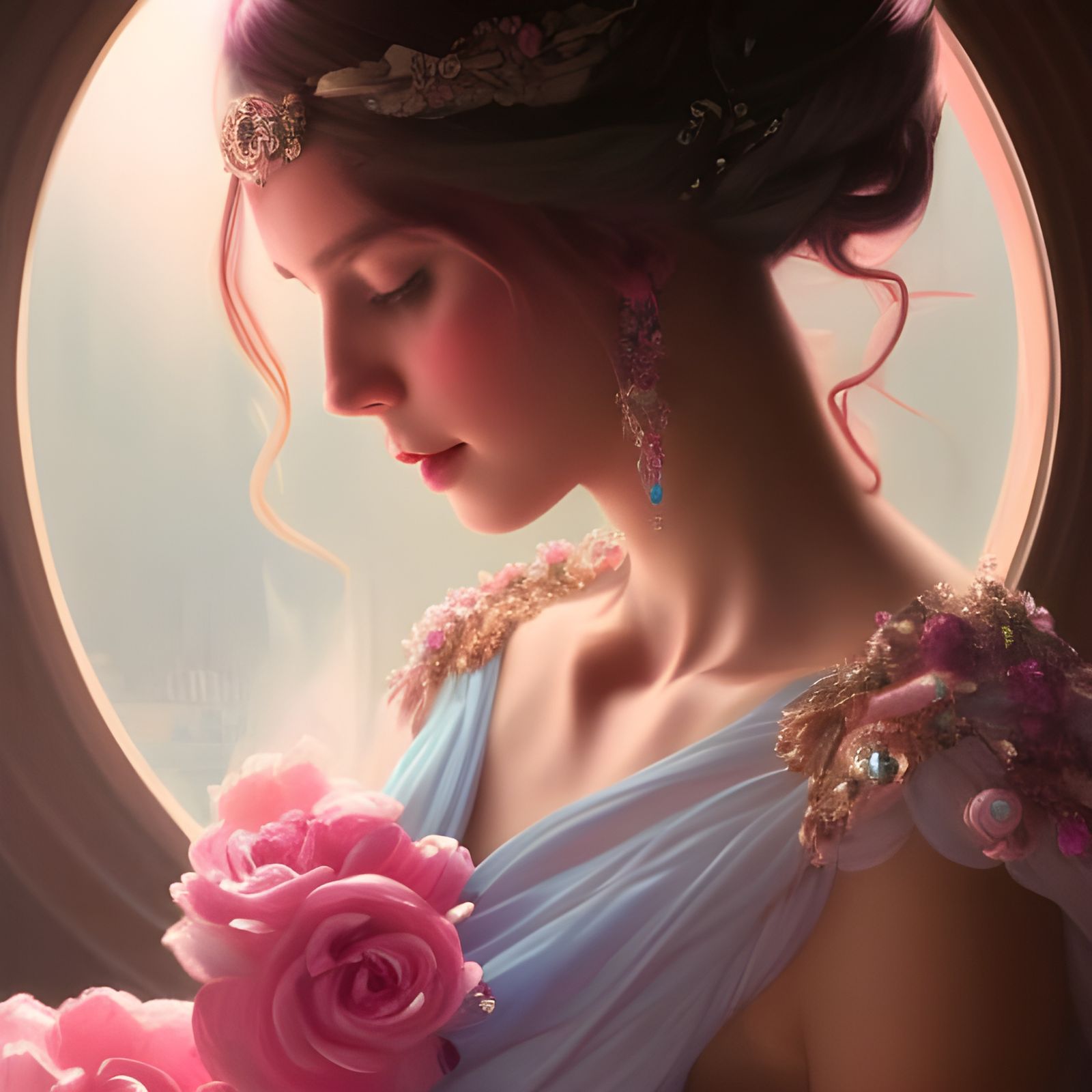 Princess in Flower Field: Fantasy Portrait