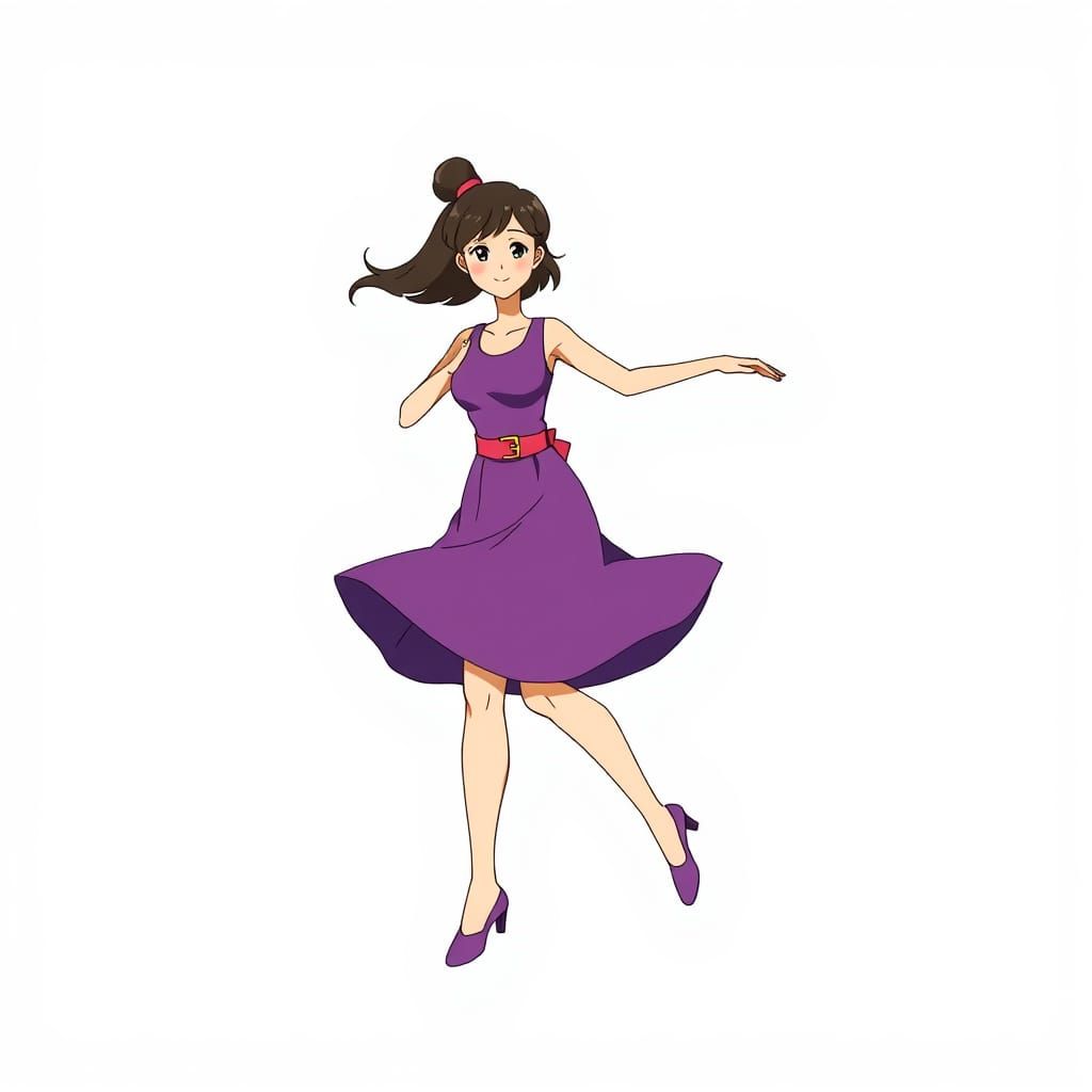 Cartoon Woman Tap Dancing at High Speed