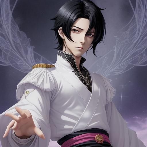 Anime Style Black Hair Prince Illusion