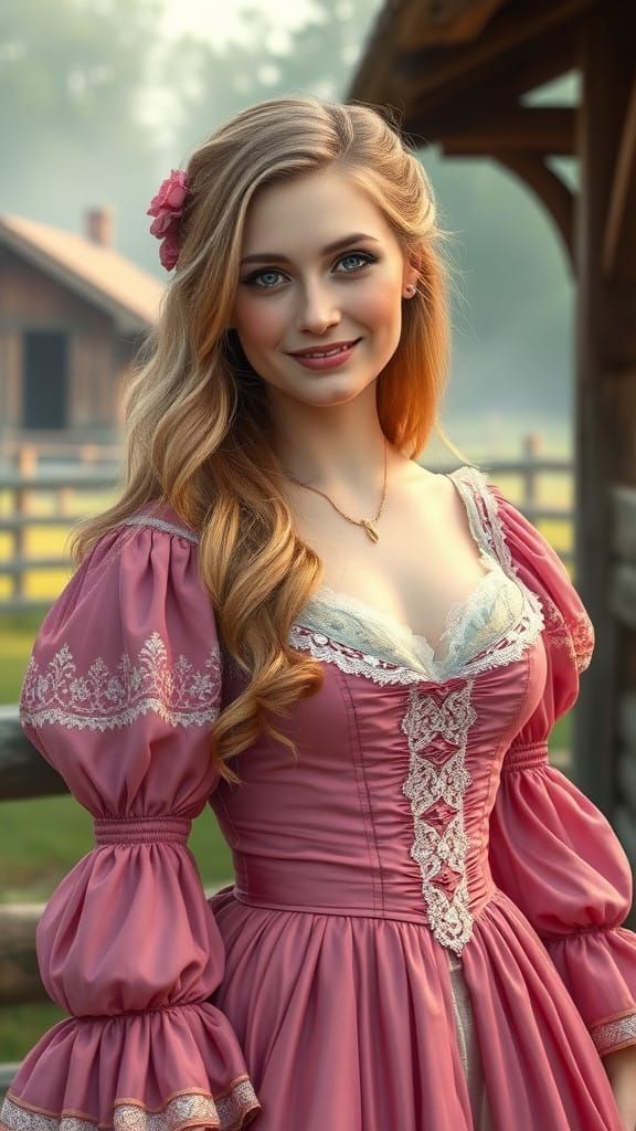 Victorian Bride Glimpses Paradise in Whimsical Ranch Scene