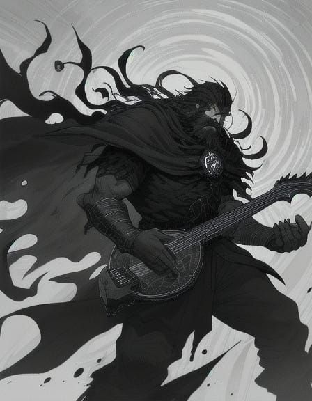 Sturdy Dwarven Skald in Gothic Tavern