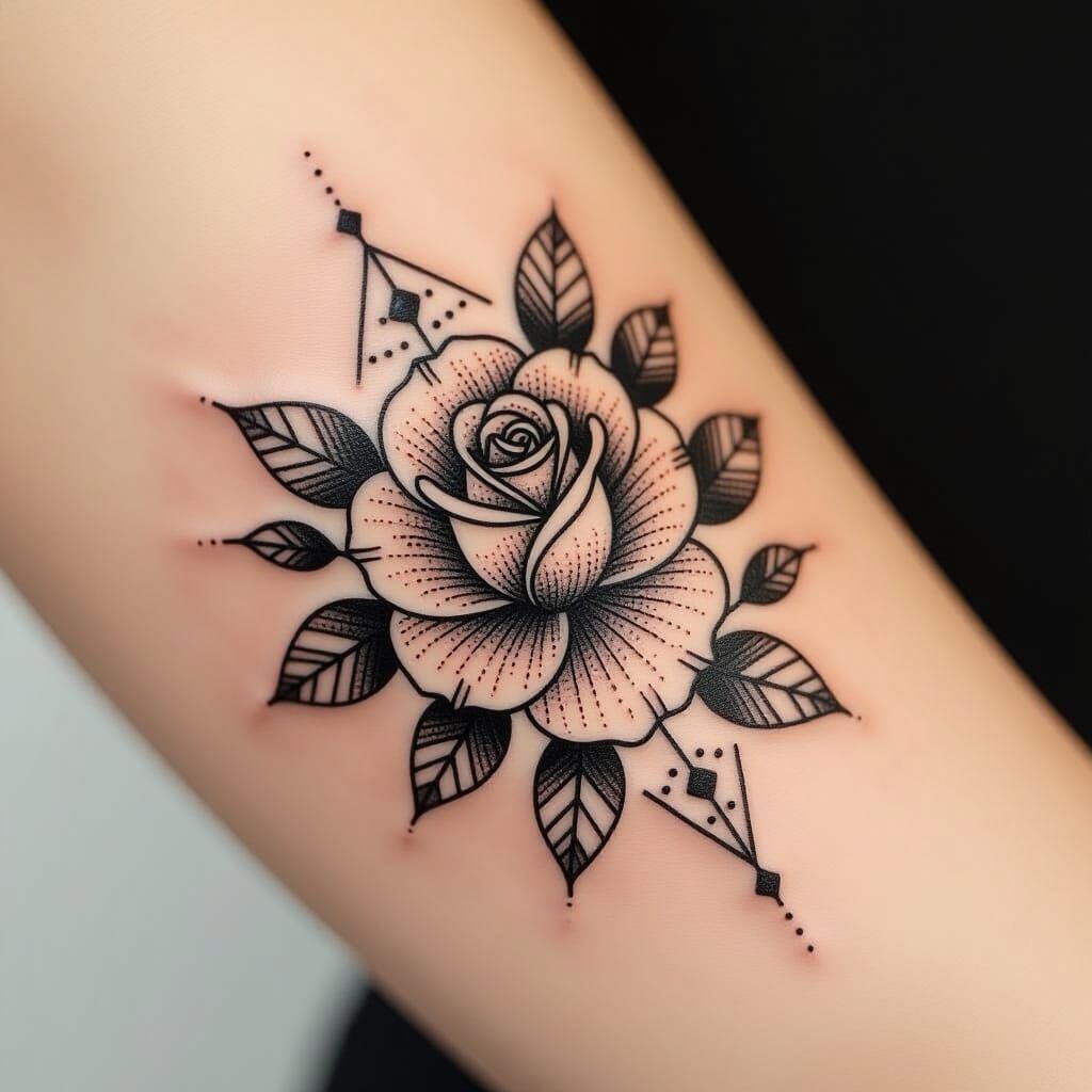 Blackwork Rose Tattoo Designs: Minimalist Style