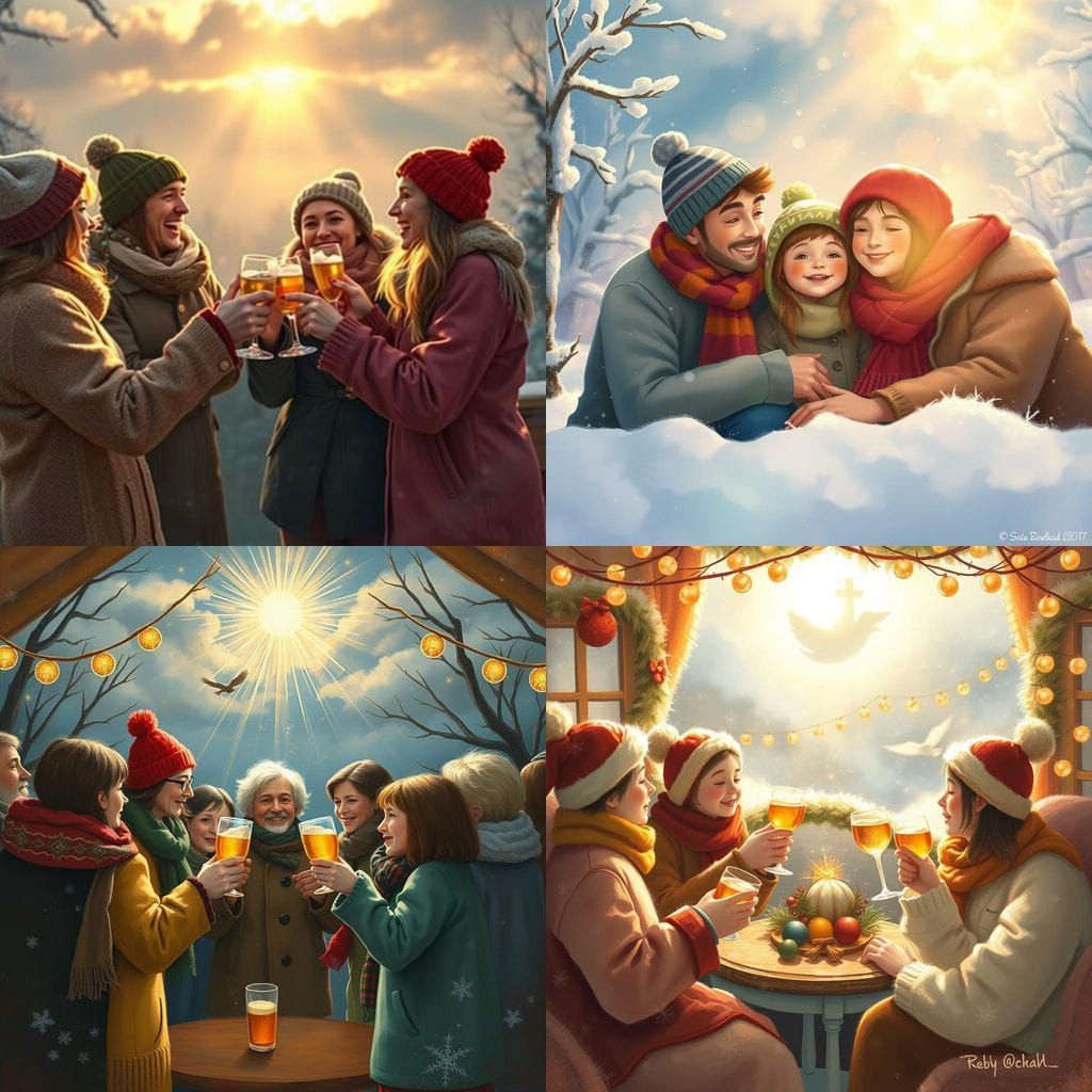 Winter Gatherings in Vibrant Soft Focus