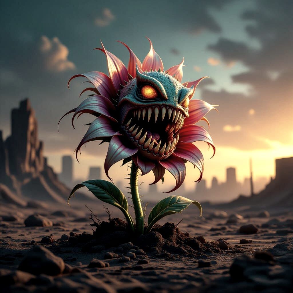 Post-Apocalyptic Alien Flower with Teeth