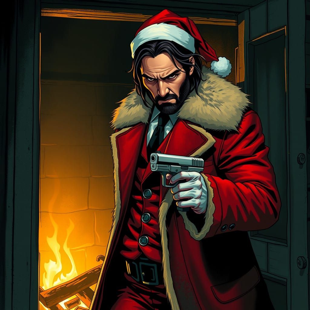 Krampus Takes a Break, Armed and Ready