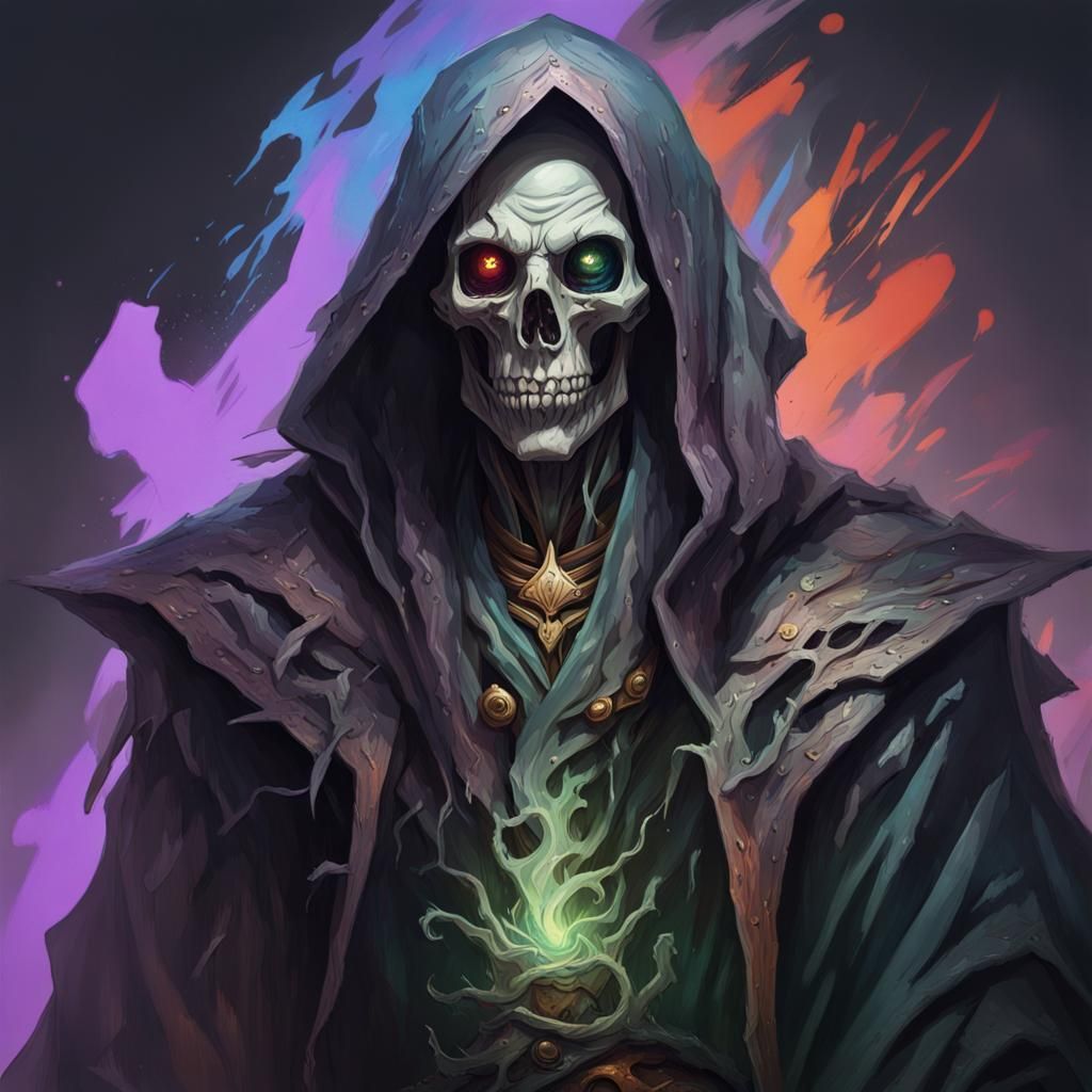 Lich Portrait in Magic the Gathering Art Style