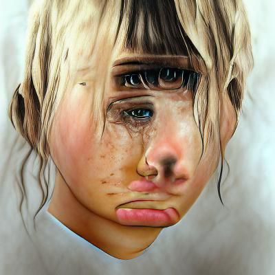 Realistic Portrait of a Sad Girl