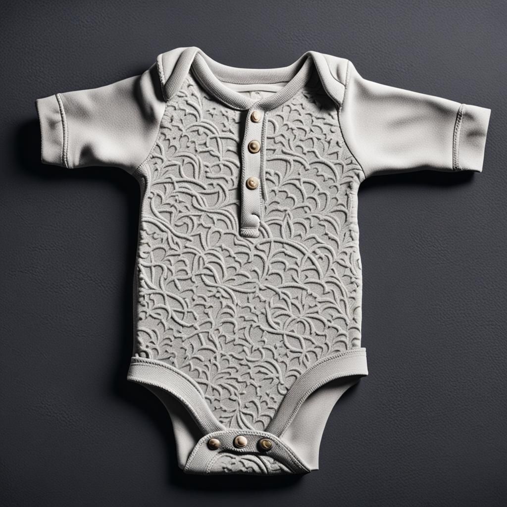 Onesie Flat Lay Mockup Photo in Hyperrealistic Style