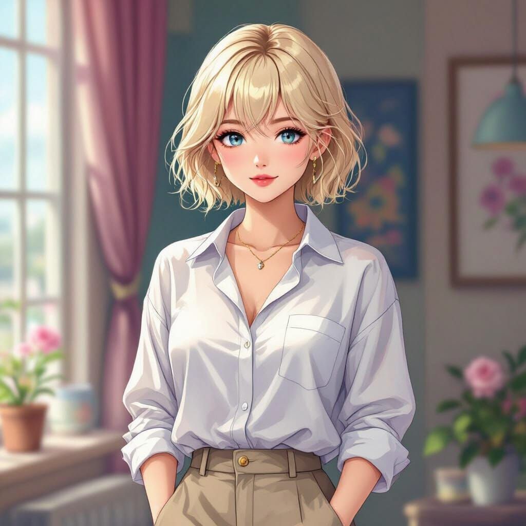 Tomboy in Otome Art Style with Pastel Colors