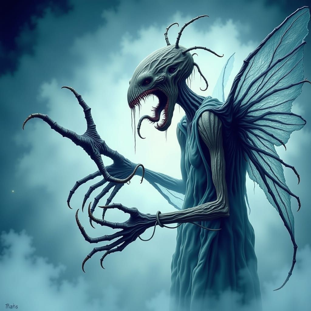 Surreal Horror Scene: Nightmare Tooth Fairy