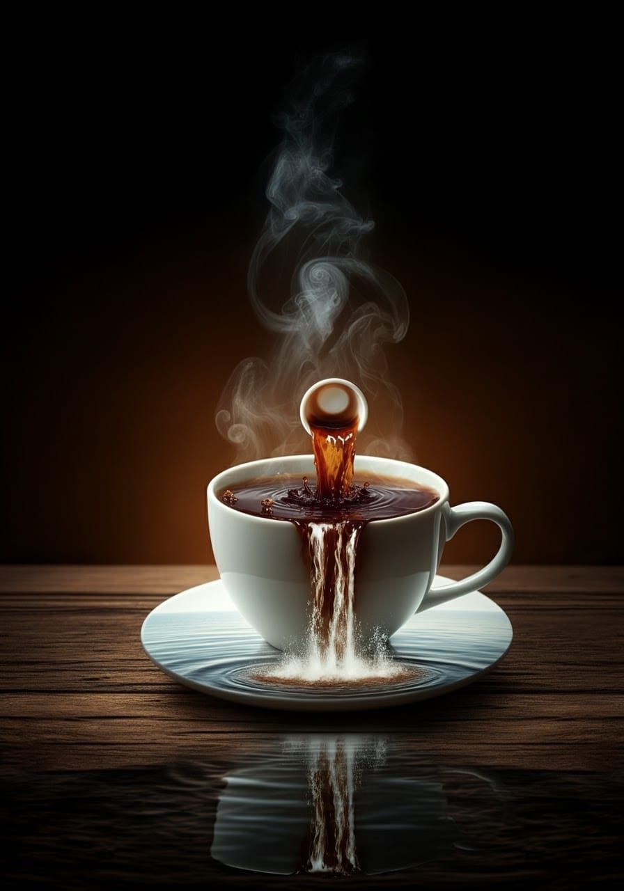 Coffee Waterfall: A Steamy and Artistic Cascade