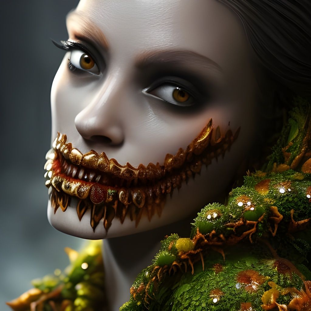 Demonic Flowey Portrait in Post-Apocalyptic Style