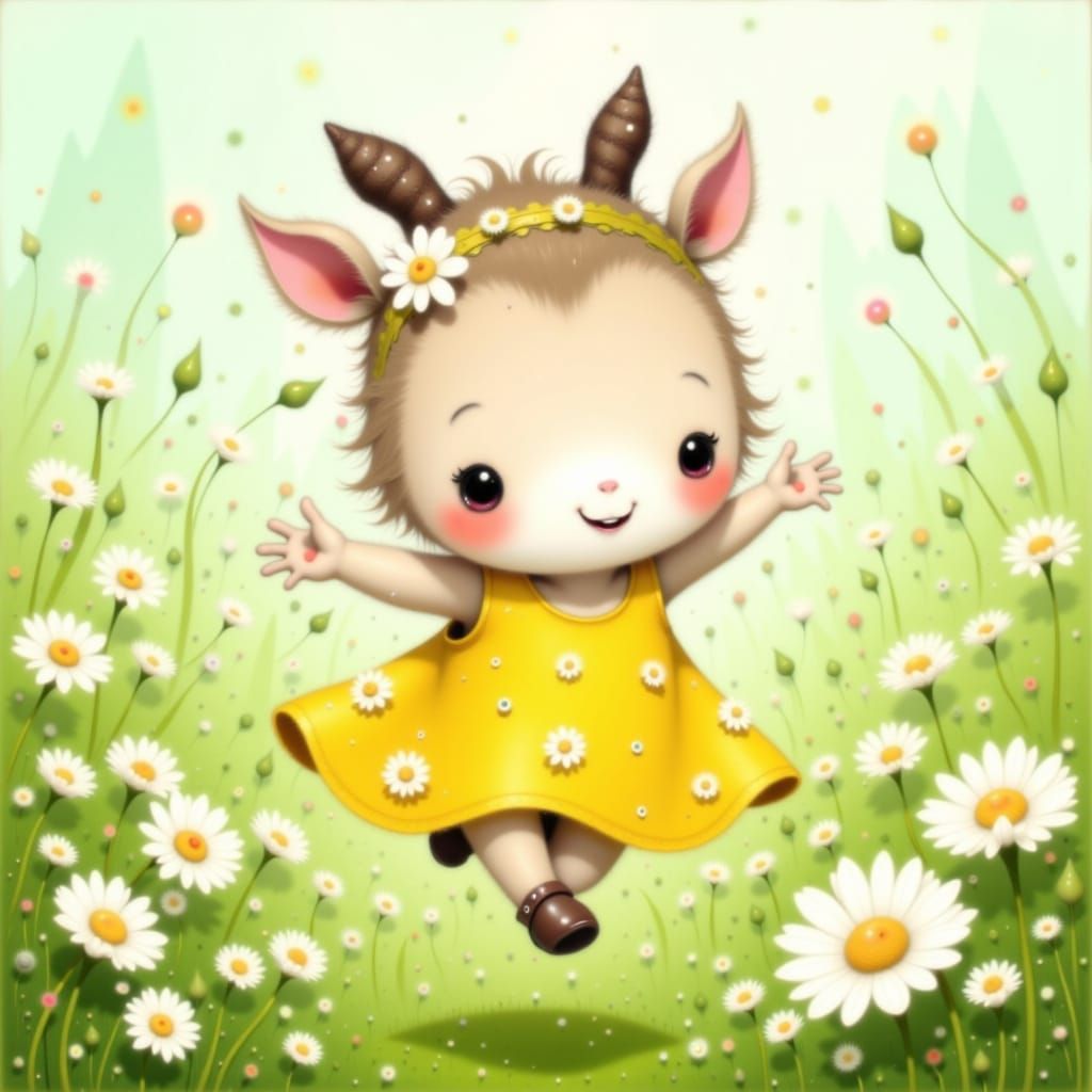 Mr. Tiny Hooves Bouncing Happily in Meadow