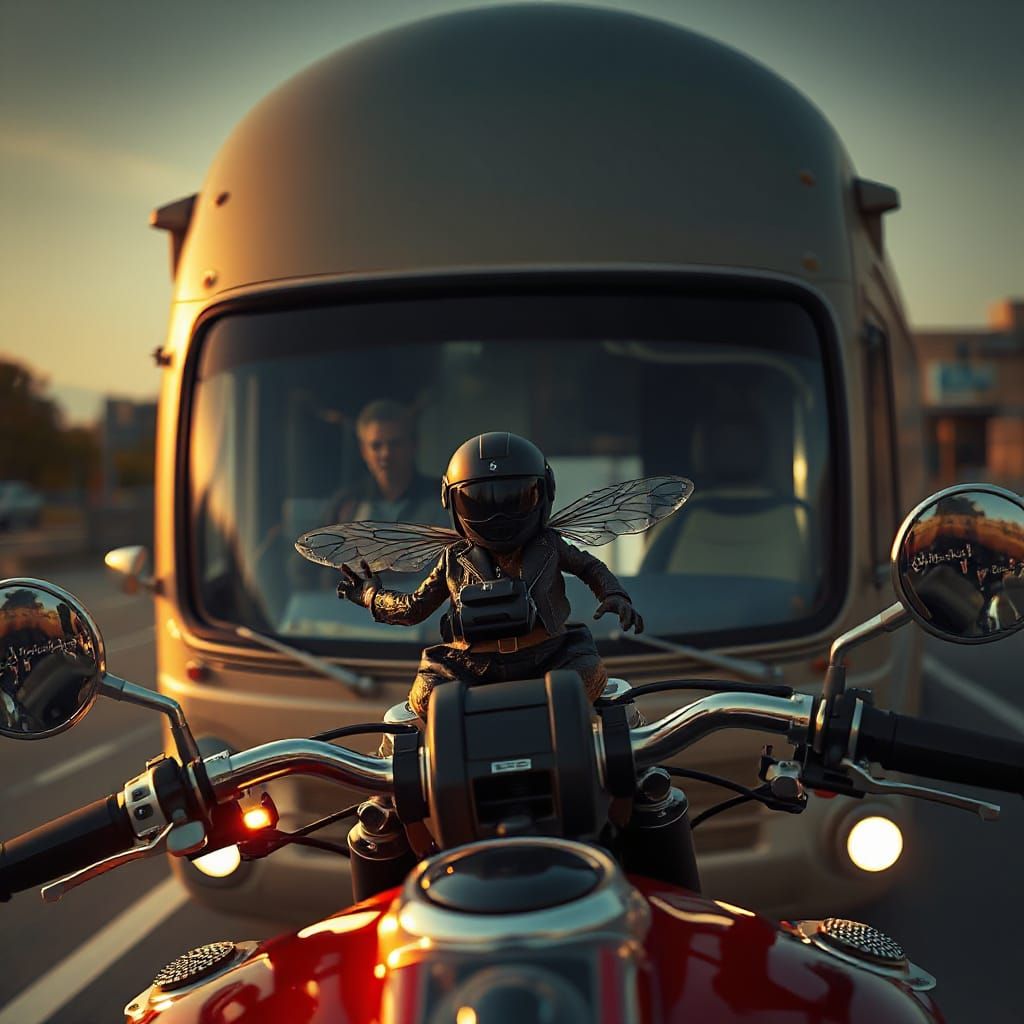 Tiny Fly's Perilous Ride Towards Coach Windscreen