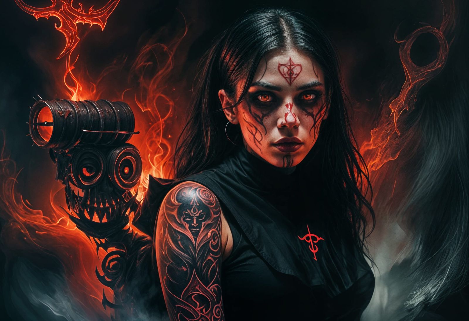 Satanic Transformation with Symbolic Tattoos