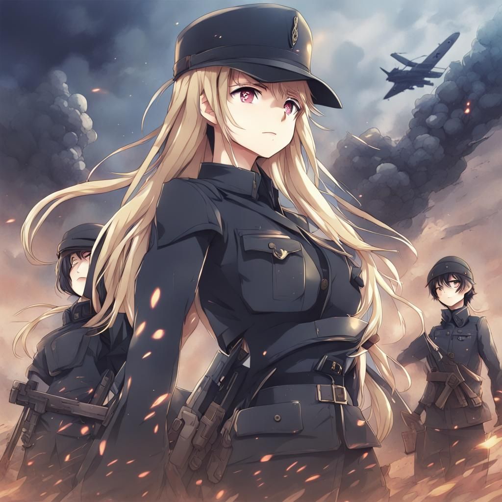 Anime-Style War Scene: Manga Key Visual