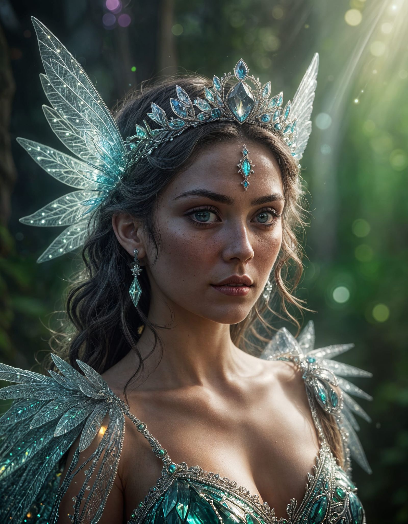 Fairy Queen with Bioluminescent Wings