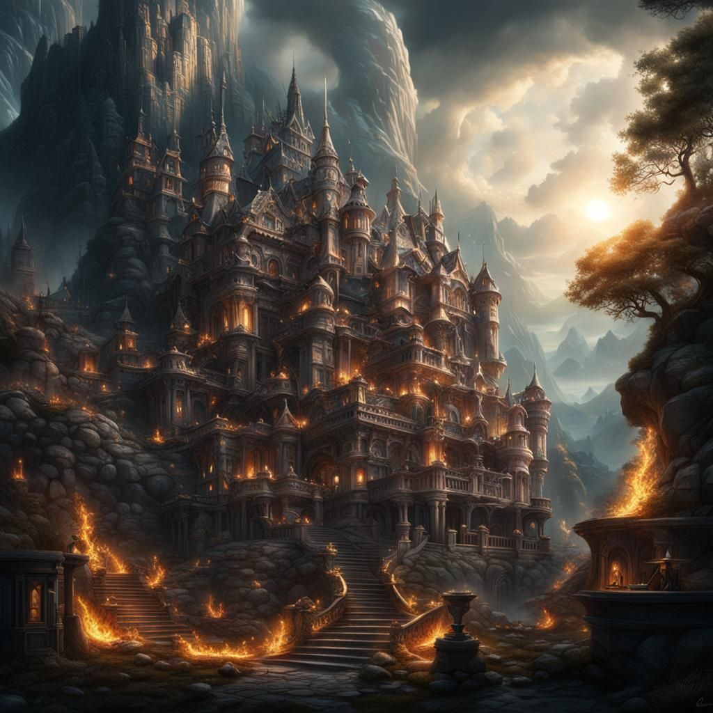Epic Elemental Magic Digital Matte Painting